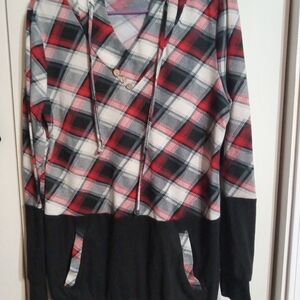 Plaid Hoodie with Pockets